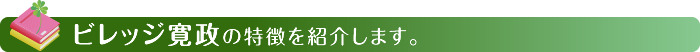 ビレッジ寛政の特徴を紹介します。